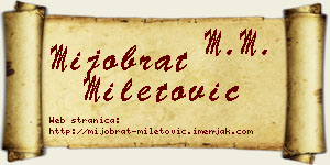 Mijobrat Miletović vizit kartica